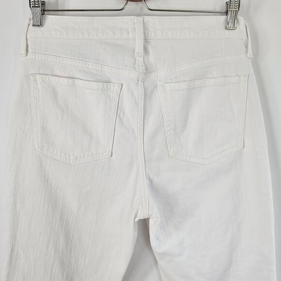 J. Crew Petite Slim Boyfriend Jean in White 29 Tall Distressed Crop Denim Summer - Picture 5 of 11